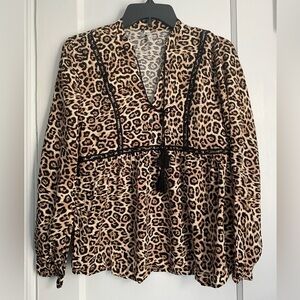 NWT - Mudd Blouse Cheetah Print- Small